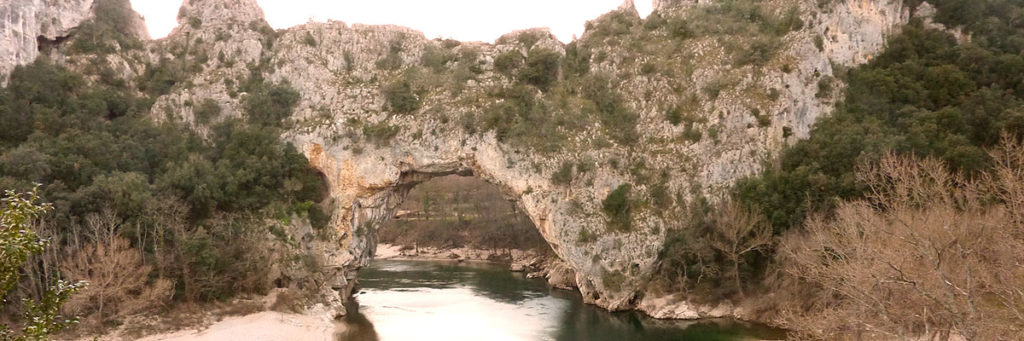 Activities in southern Ardèche. The arch of the Pont d'arc